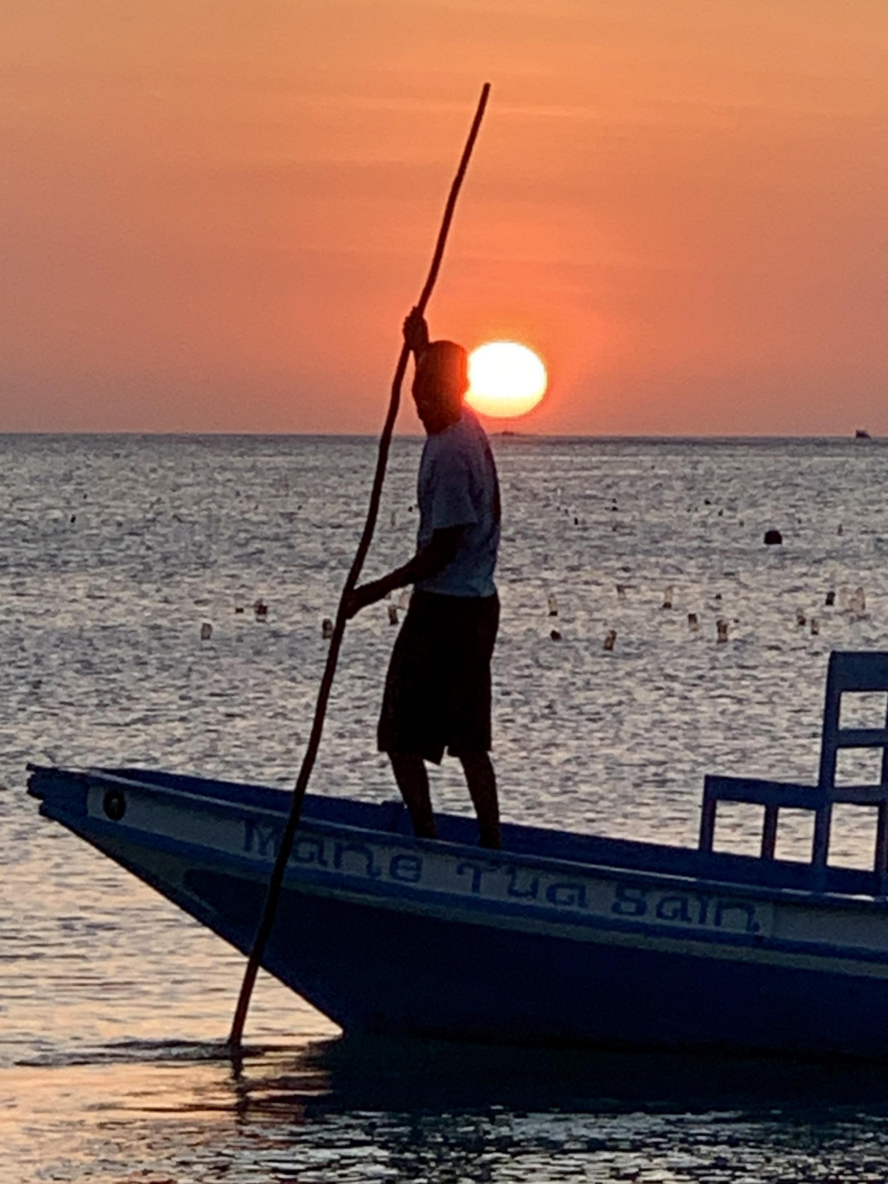 Boat at sunset