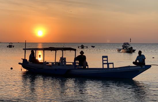 Boat at sunset